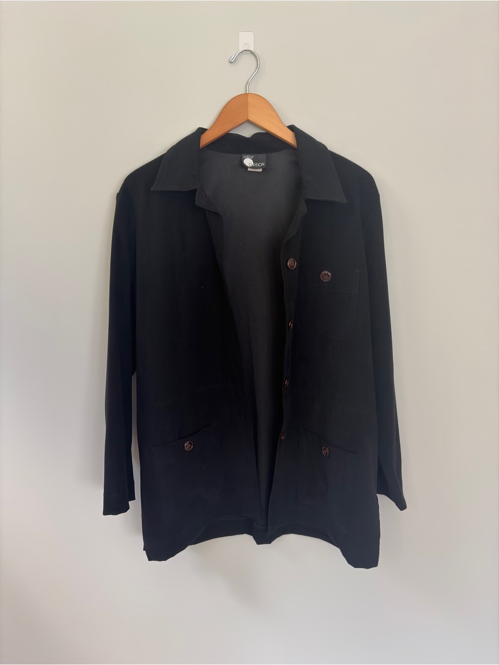 First Option Black Button-Up Shirt Jacket